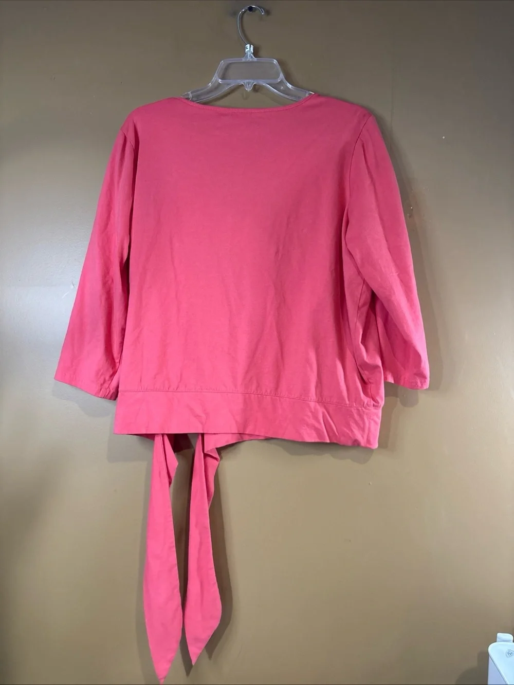 HC931. Napa Valley Blues Woman Blouse, Beads Scoop Neck Tie Botton Left  XLArge